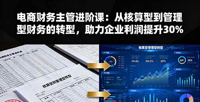 （16193期）电商财务主管进阶课：从核算型到管理型财务的转型，助力企业利润提升30%-财阁