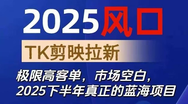 2025风口TK剪映capcut拉新项目,极限高客单,市场空白,2025下半年真正的蓝海项目-财阁