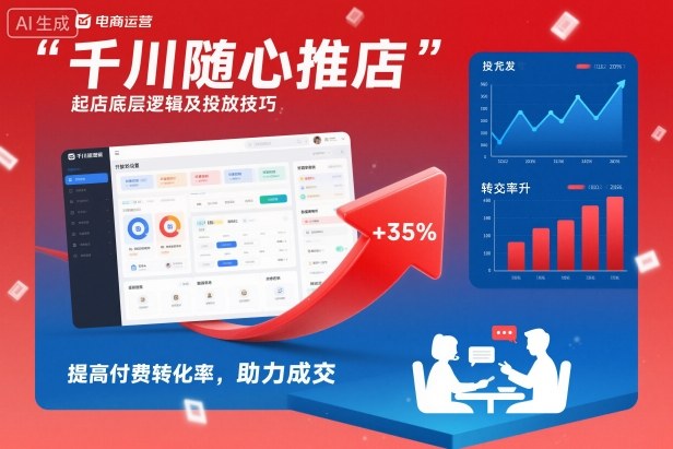 千川随心推起店底层逻辑及投放技巧,提高付费转化率,助力成交-财阁