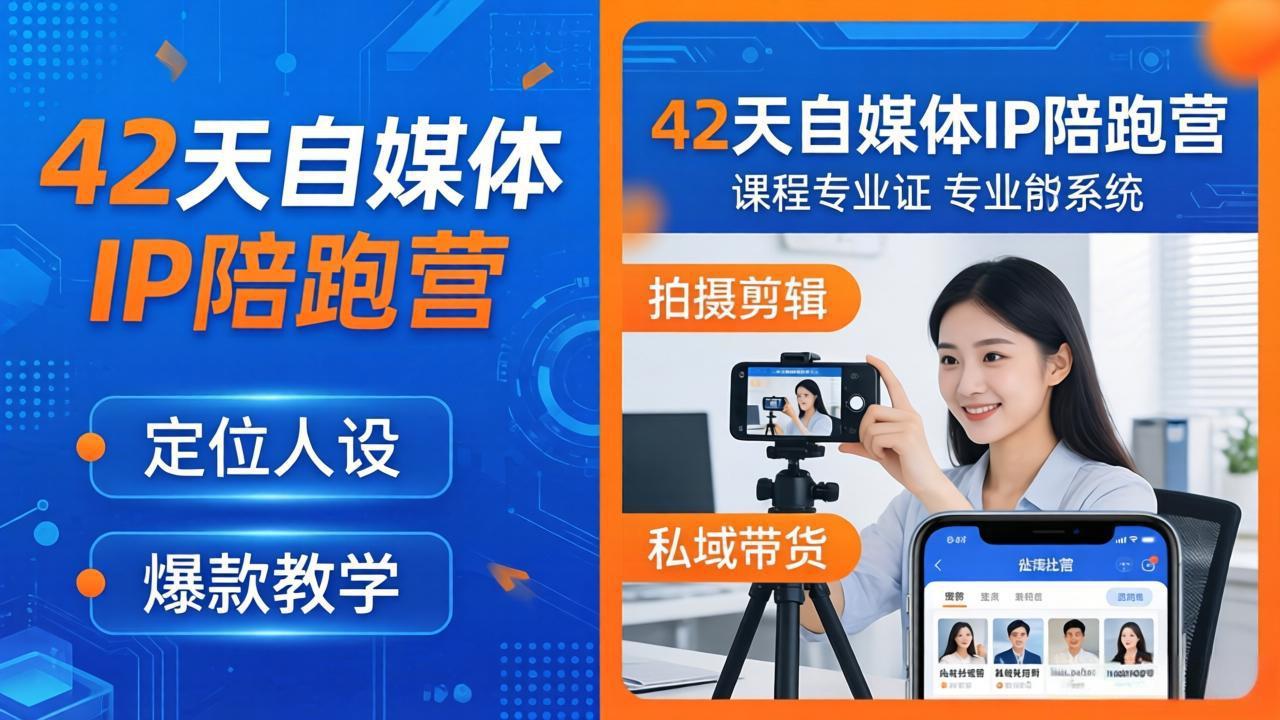 42天自媒体IP陪跑营-26年4月19更新：定位人设爆款全教学，拍摄剪辑私域带货一站式落地-财阁