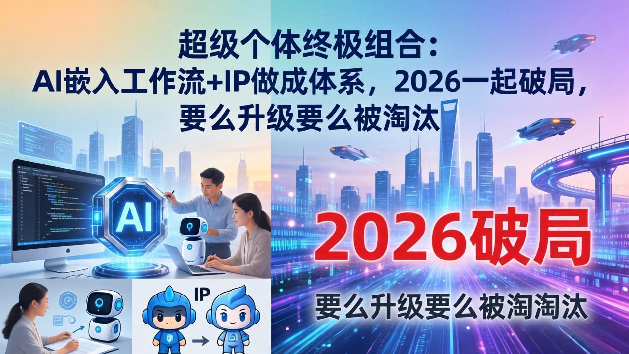 超级个体终极组合：AI嵌入工作流+IP做成体系，2026一起破局，要么升级要么被淘汰-财阁
