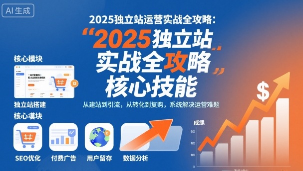 2025独立站运营实战全攻略，一站式掌握独立站运营核心技能-财阁