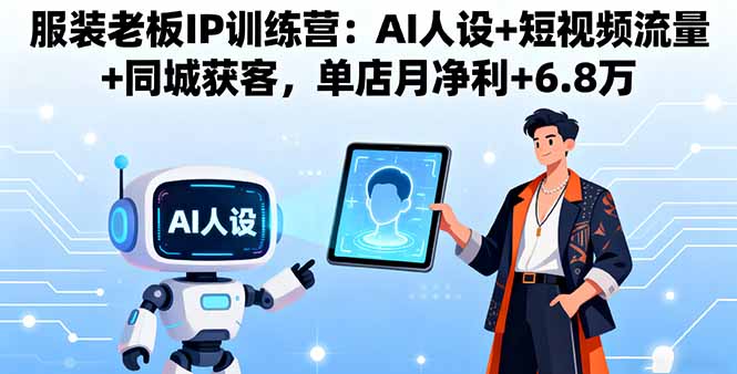 服装老板IP训练营：AI人设+短视频流量+同城获客，单店月净利+6.8万-财阁