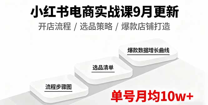小红书电商实战课9月更新，开店流程/选品策略/爆款店铺打造，单号月均10w+-财阁