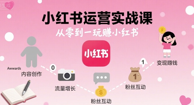 小红书运营实战课，从零到一玩賺小红书-财阁