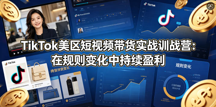 TikTok美区短视频带货实战训战营：在规则变化中持续盈利-财阁