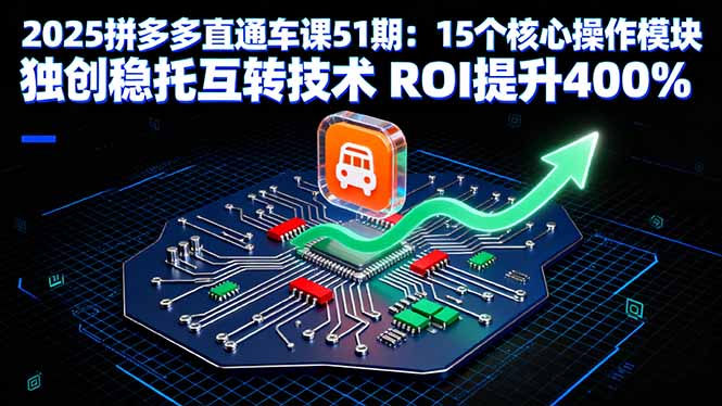 2025拼多多直通车课51期：15个核心操作模块 独创稳托互转技术 ROI提升400%-财阁