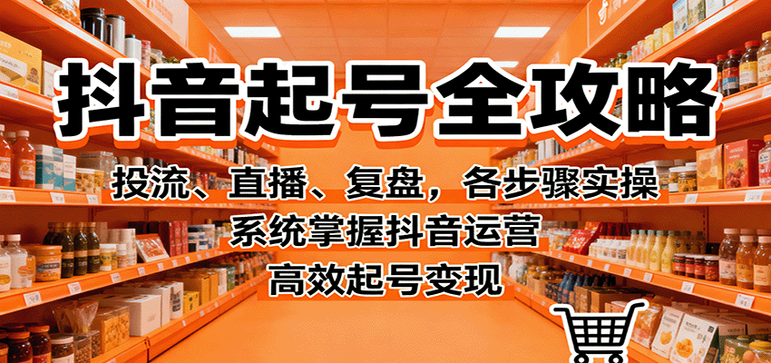 抖音起号全攻略，投流、直播、复盘，各步骤实操，系统掌握抖音运营，高效起号变现-财阁