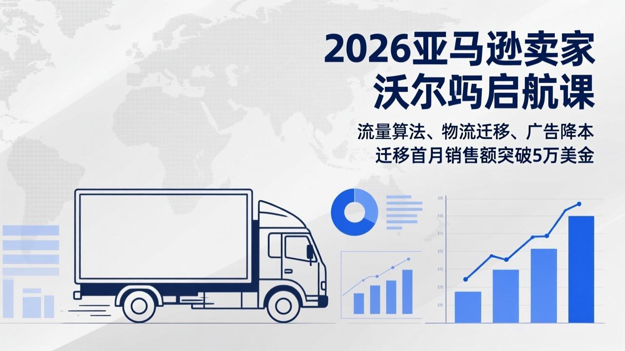 2026亚马逊卖家沃尔玛启航课，流量算法、物流迁移、广告降本，迁移首月销售额突破5万美金-财阁