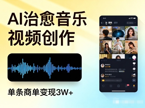 AI做治愈音乐视频，多平台投稿，单条商单变现3W+-财阁