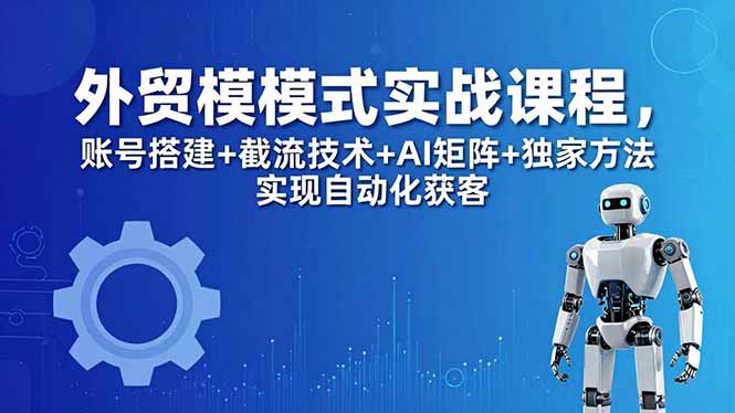 外贸新模式实战课程-更新5月，账号搭建+截流技术+AI矩阵+独家方法实现自动化获客-财阁