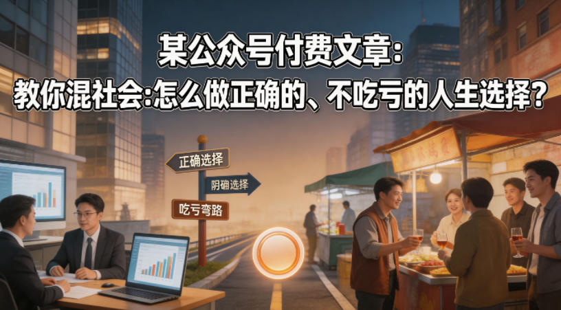 某公众号付费文章：教你混社会：怎么做正确的、不吃亏的人生选择？-财阁