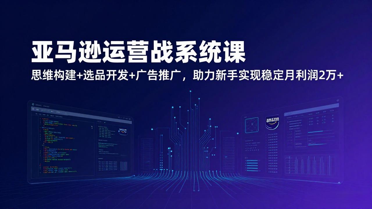 亚马逊运营实战系统课，思维构建+选品开发+广告推广，助力新手实现稳定月利润2万+(更新-财阁