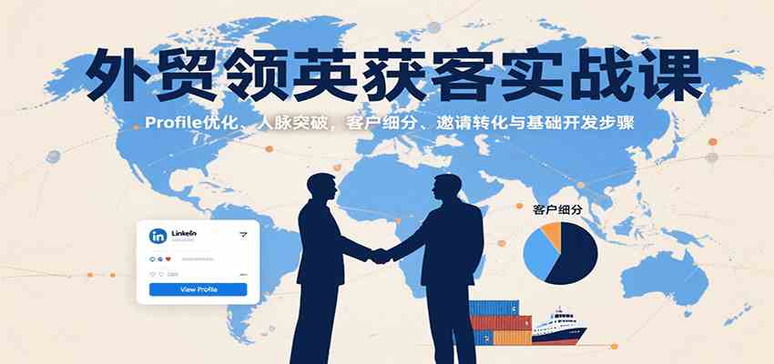 外贸领英获客实战课：Profile优化、人脉突破，客户细分、邀请转化与基础开发步骤-财阁