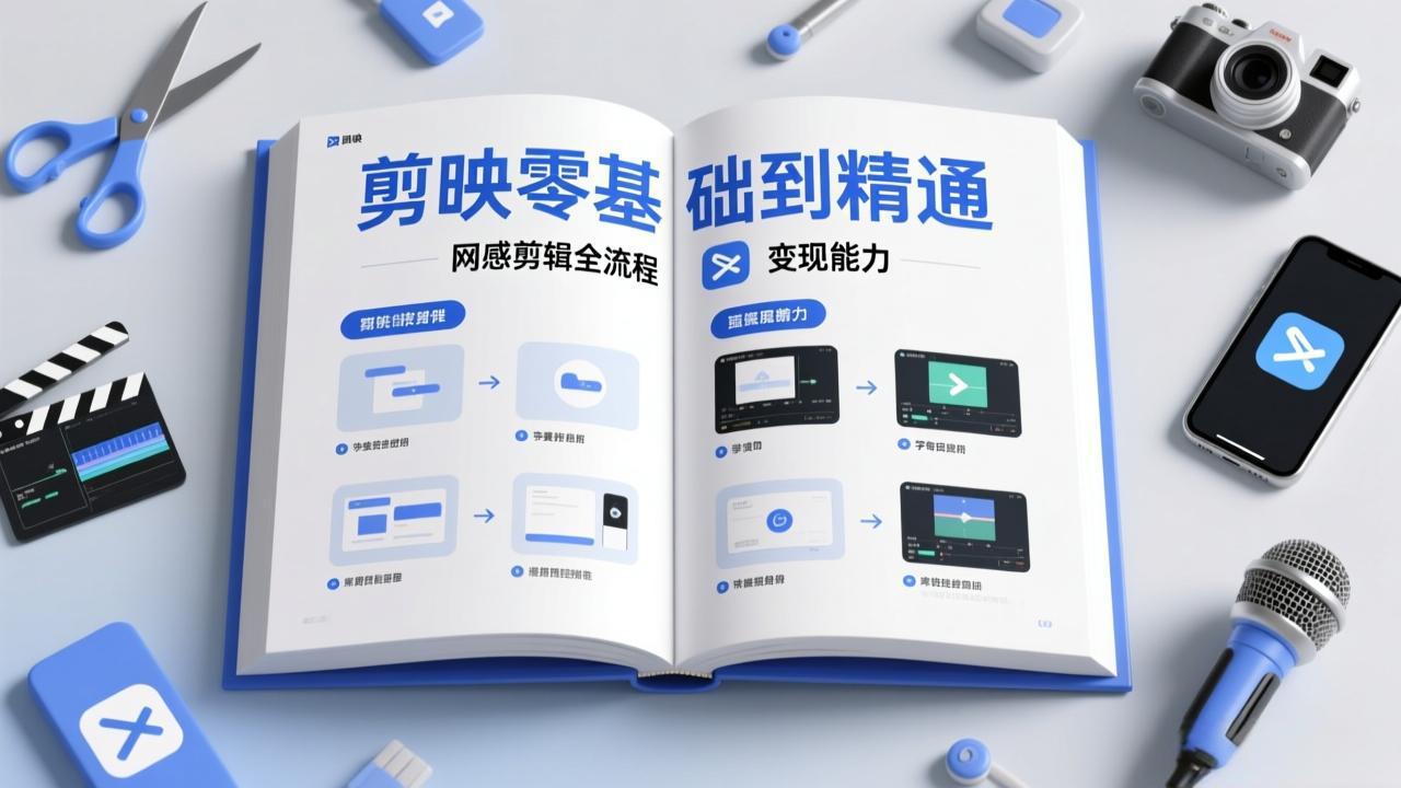 剪映零基础也能快速上手，从入门到精通掌握网感剪辑全流程，掌握能直接变现的剪辑能力-财阁
