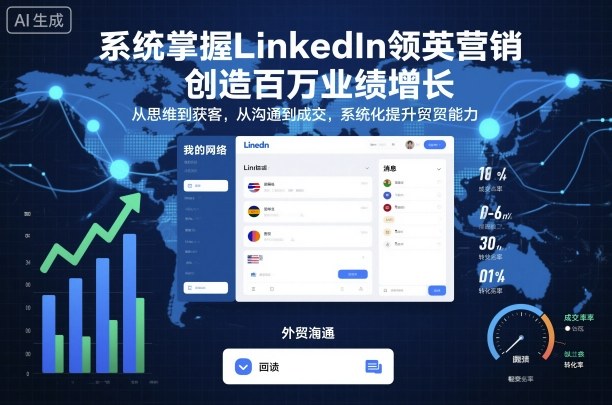 系统掌握LinkedIn领英营销，创造百万业绩增长，从思维到获客，从沟通到成交，系统化提升外贸能力-财阁
