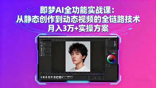 即梦AI全功能实战课：从静态创作到动态视频的全链路技术 月入3万+实操方案-财阁