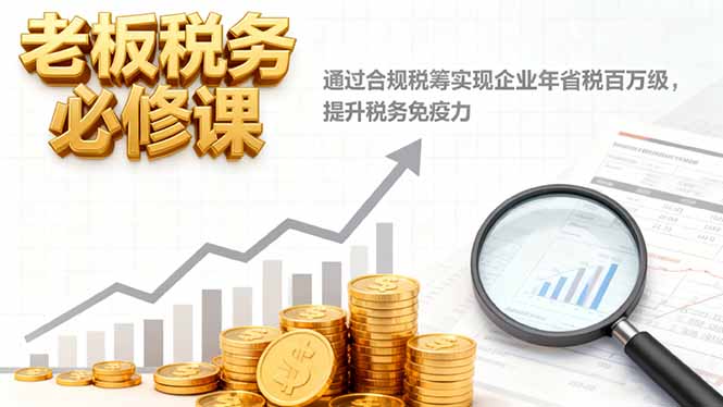 老板税务必修课，通过合规税筹实现企业年省税百万级，提升税务免疫力-财阁