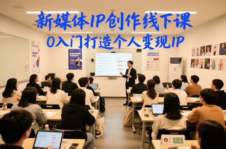 新媒体IP创作线下课,0入门打造个人变现IP-财阁