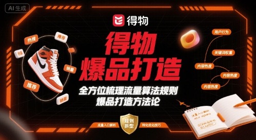 得物爆品打造，全方位梳理得物流量算法规则爆品打造规则-财阁