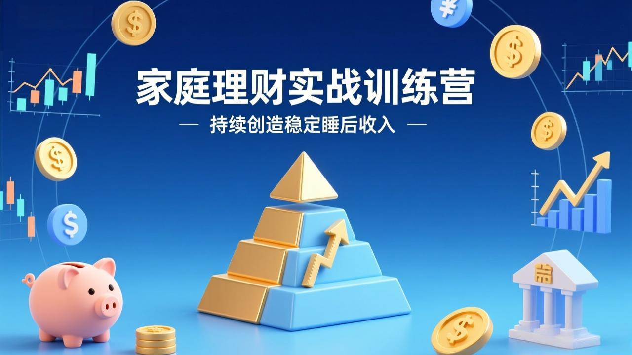 家庭理财实战训练营：从0到1建体系，三阶进阶层层递进，助你持续创造稳定睡后收入-财阁