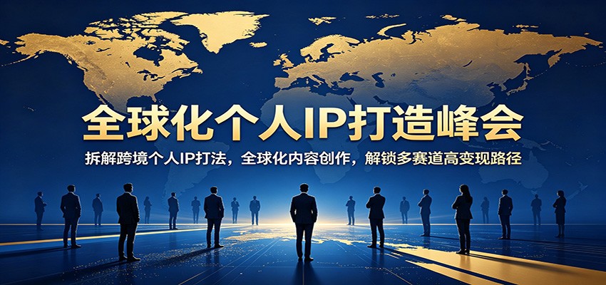 全球化个人IP打造峰会：拆解跨境个人IP打法，全球化内容创作，解锁多赛道高变现路径-财阁