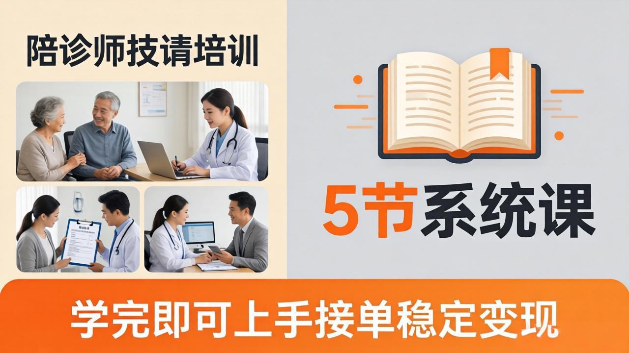 想做陪诊师不知从何下手？5节系统课教你掌握核心技能，学完即可上手接单稳定变现-财阁