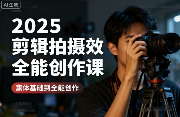 2025剪辑拍摄特效全能创作课，零基础到全能创作-财阁