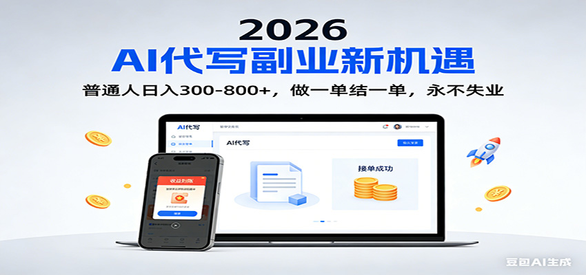 2026 副业首选！AI 代写日入 300-800，普通人0门槛，做一单结一单！-财阁