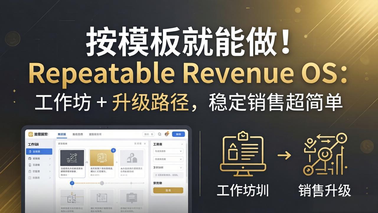 按模板就能做！Repeatable Revenue OS：工作坊 + 升级路径，稳定销售超简单-财阁