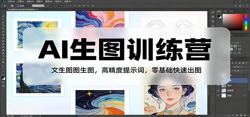 AI生图训练营：文生图图生图，高精度提示词，零基础快速出图-财阁