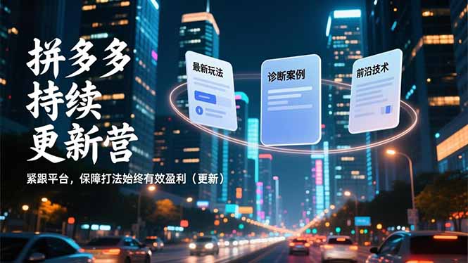 拼多多持续更新营，最新玩法、诊断案例、前沿技术，紧跟平台，保障打法始终有效盈利(更新-财阁