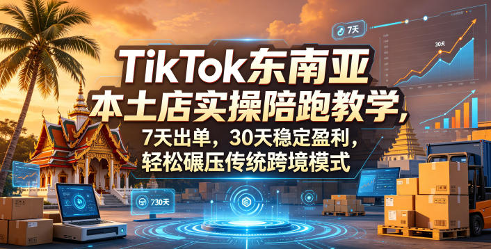 TikTok东南亚本土店实操陪跑教学，7天出单，30天稳定盈利，轻松碾压传统跨境模式-财阁