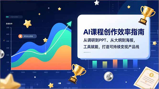 AI课程创作效率指南，从调研到PPT、从大纲到海报，工具赋能，打造可持续变现产品线-财阁