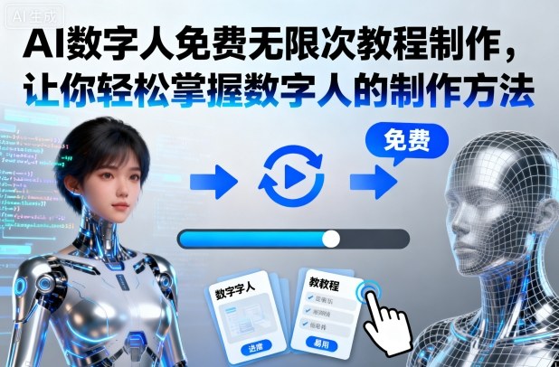 AI数字人免费无限次教程制作，让你轻松掌握数字人的制作方法-财阁