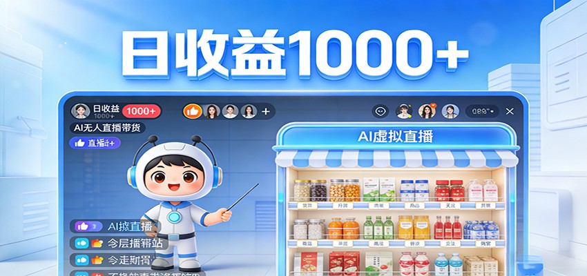 不用露脸不用说话，24小时自动卖货赚钱，全天自动直播，收益看得见-财阁