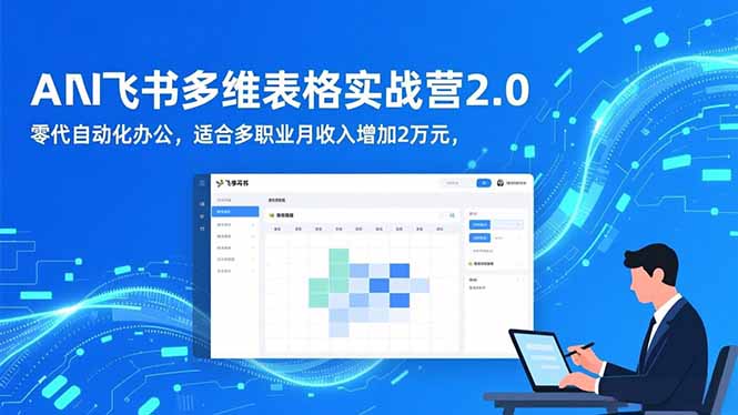AI+飞书多维表格实战营2.0：零代码自动化办公，适合多职业月收入增加2万元-财阁
