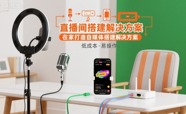 直播间搭建解决方案，在家打造自媒体搭建解决方案-财阁