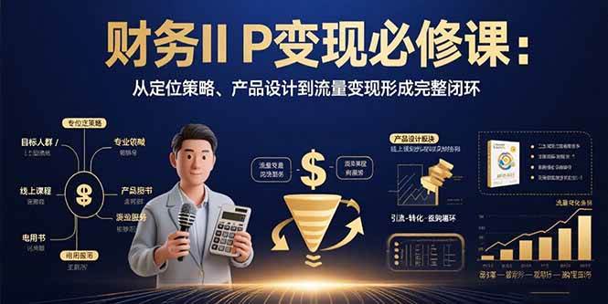 （15728期）财务IP变现必修课：从定位策略、产品设计到流量变现形成完整闭环-财阁
