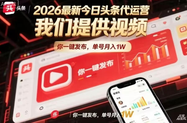 今日头条躺賺模式，你9我1，操作简单，一键发布，单机日入数百，长期合作【揭秘】-财阁