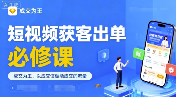 短视频获客出单必修课，成交为王，以成交为导向，直接做能成交的流量-财阁