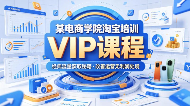 某电商学院淘宝培训VIP课程，各种经典有用的流量获取秘籍，改善运营产品没利润的处境(2026年5月)-财阁