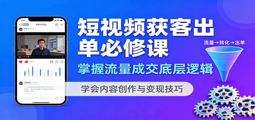 短视频获客出单必修课：掌握流量成交底层逻辑，学会内容创作与变现技巧-财阁