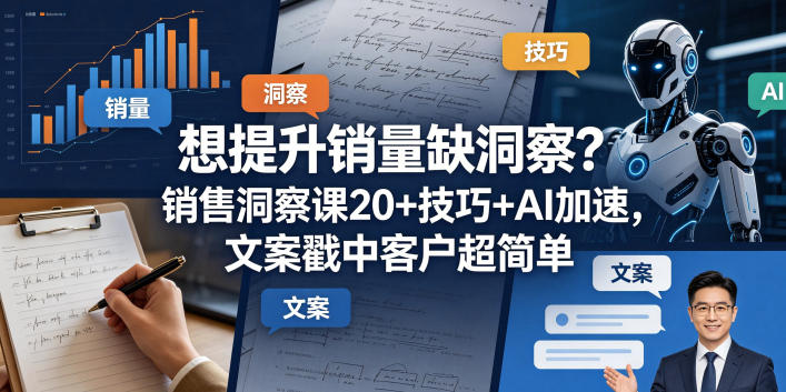 想提升销量缺洞察？销售洞察课20+技巧+AI加速，文案戳中客户超简单【原创双语字幕】-财阁