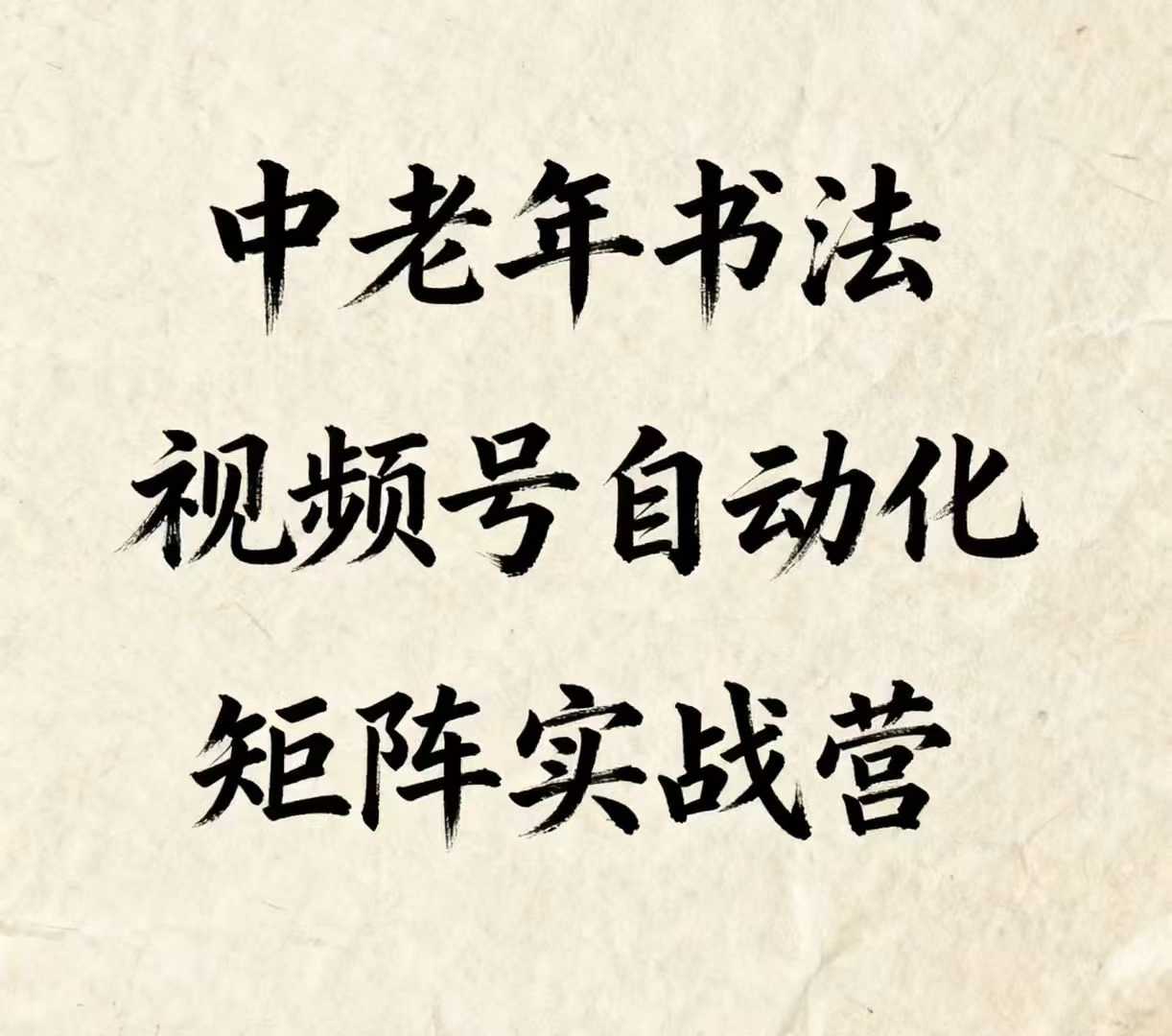 中老年书法视频号自动化矩阵实战营，一套自动化流程玩转中老年书法视频号矩阵-财阁