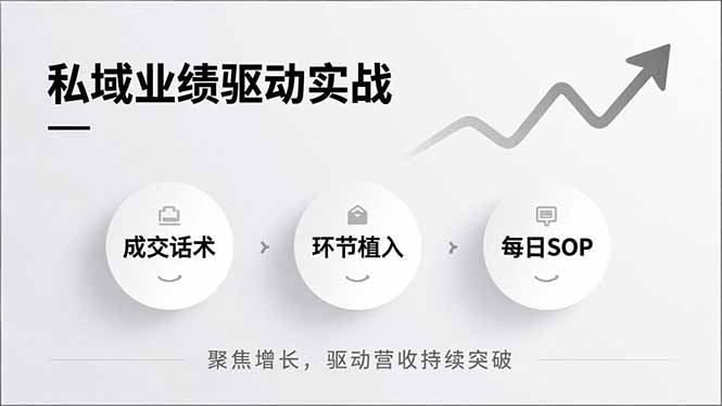 私域业绩驱动实战，成交话术、环节植入、每日SOP，聚焦增长，驱动营收持续突破-财阁