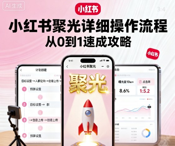 小红书聚光详细操作流程，小红书聚光从0到1速成攻略-财阁