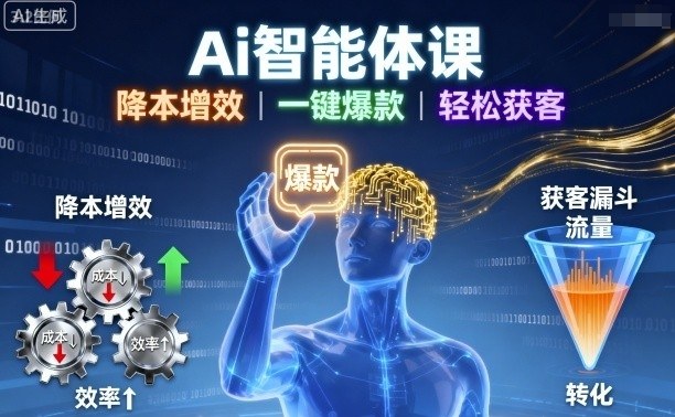 Ai智能体课，降本增效，一键爆款，轻松获客-财阁