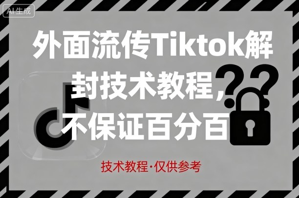 外面流传Tiktok解封技术教程，不保证百分百，具体自测-财阁
