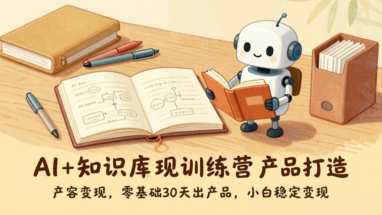 AI+知识库变现训练营，产品打造、内容创作、全平台变现，零基础30天出产品，小白稳定变现-财阁